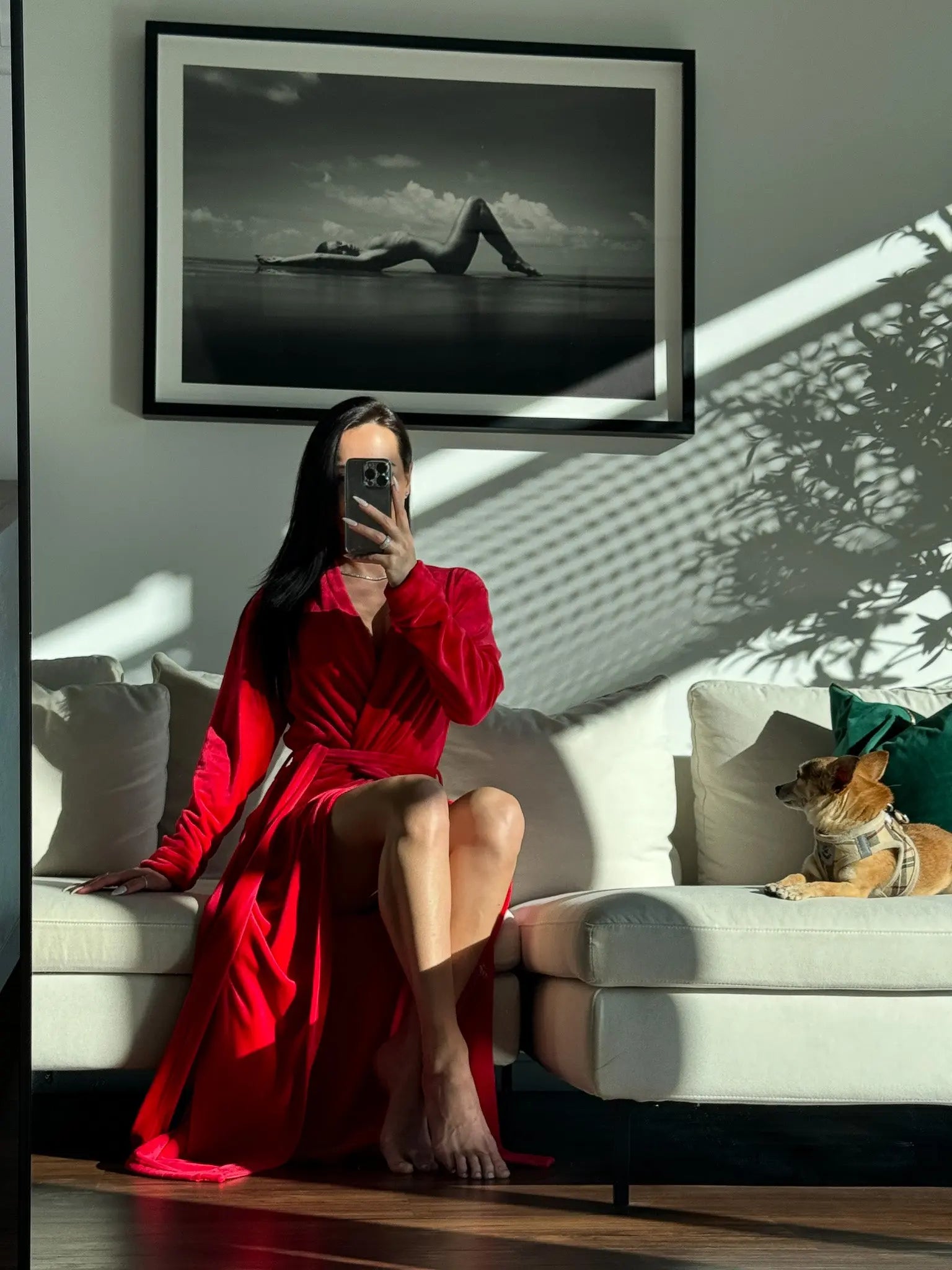 Lady in Red Robe Sexy Little Robe