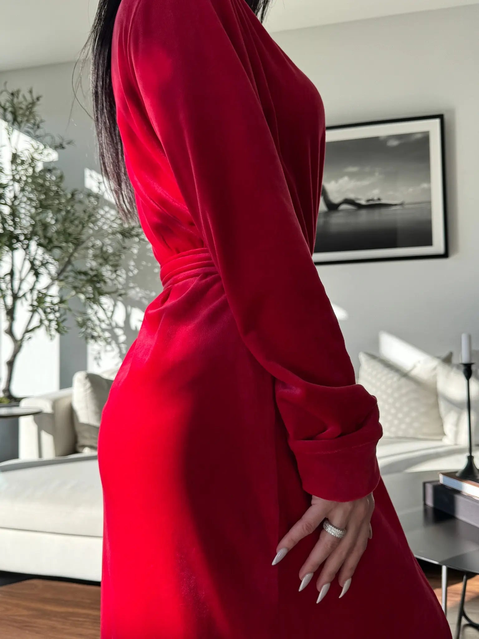 Lady in Red Robe Sexy Little Robe